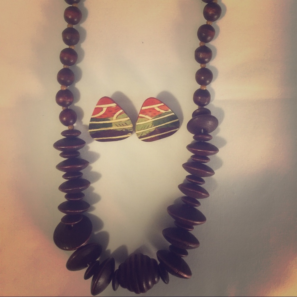 Funky wood earrings
